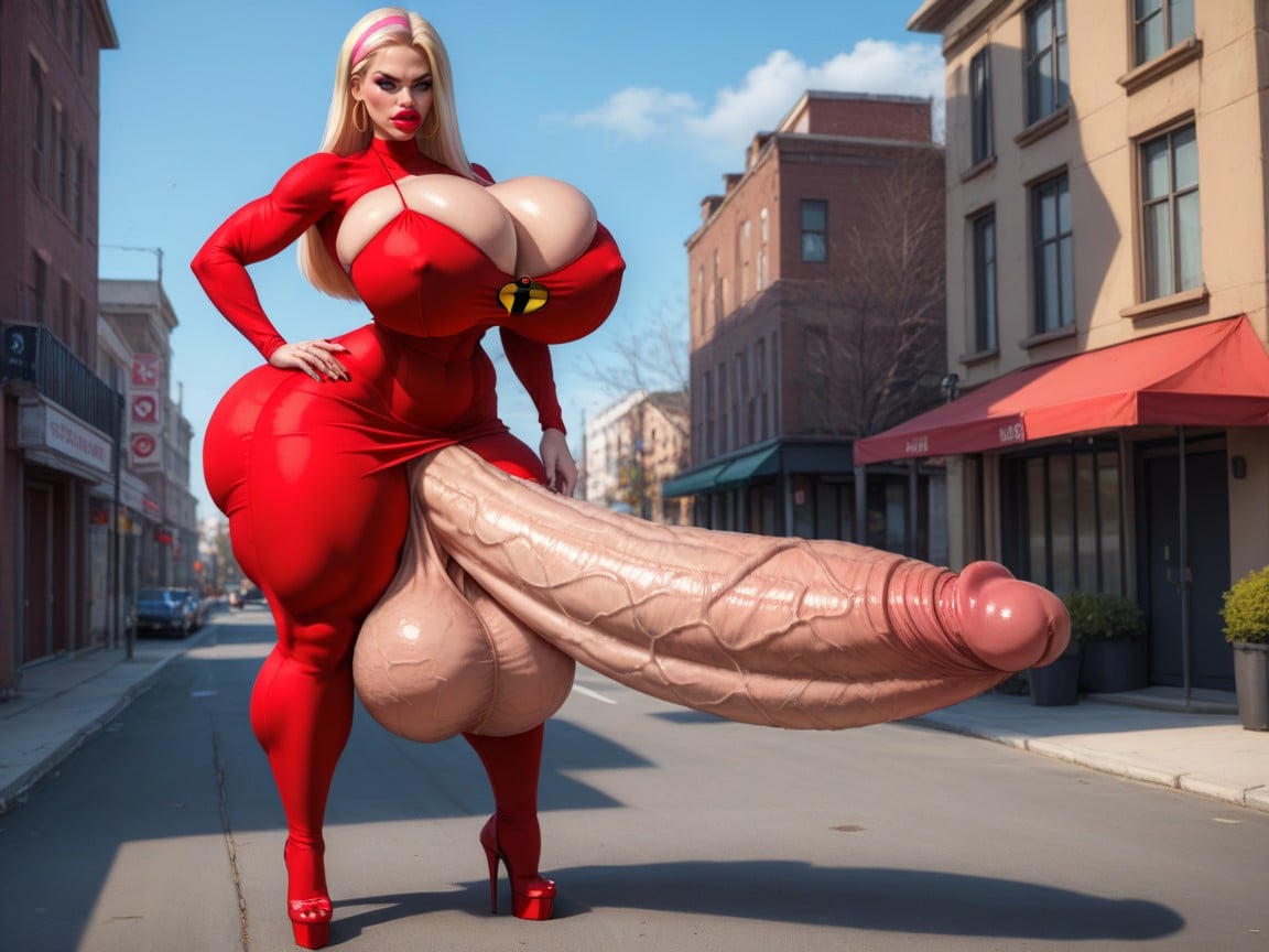 Penis Bigger Than Body, Cock Expansion, Massive Growth Shemale AI Porn
