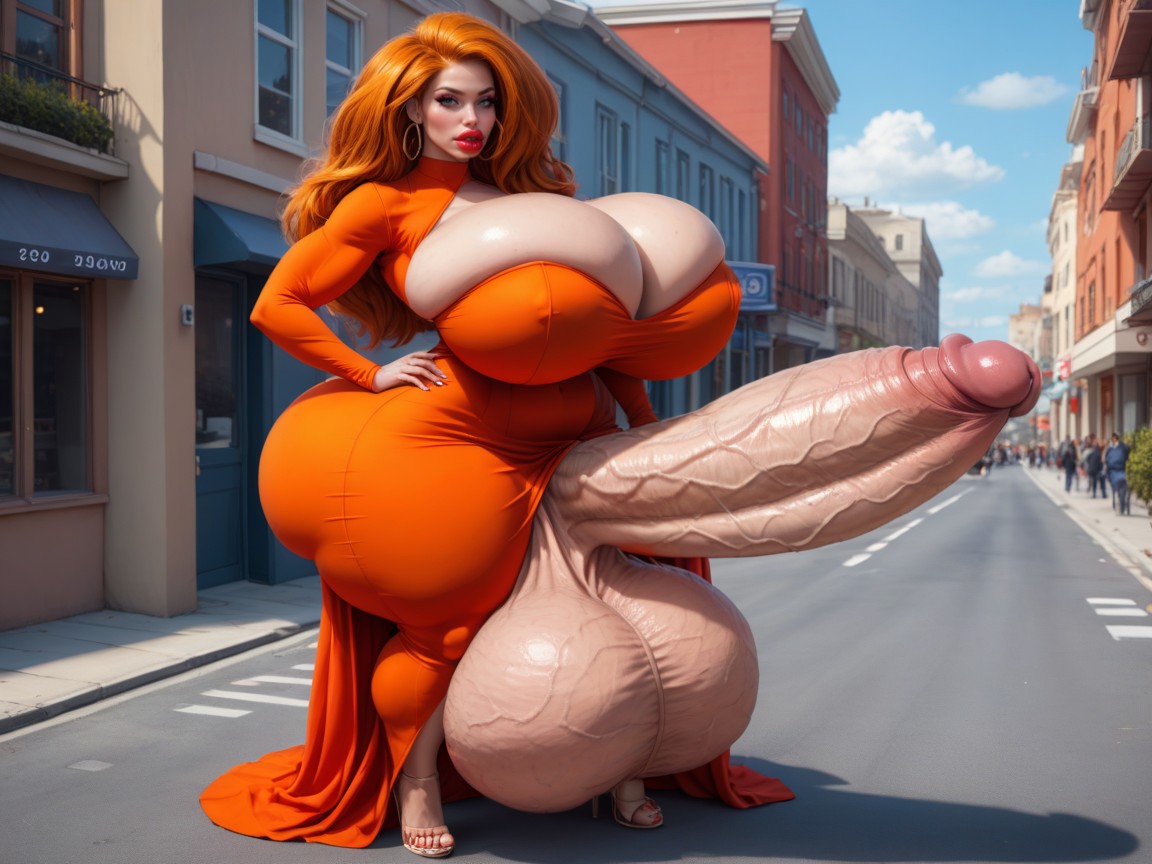 Gigantic Massive Futanari Hyper Cock, Hyper Gigantic Lips, Gigantic Monstrous Cock Shemale AI Porn