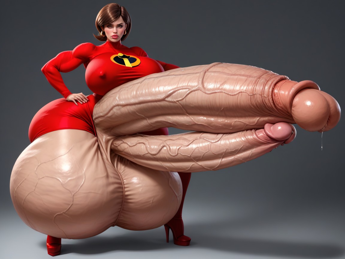 25+, Hyper Long Cock Hitting The Sky, Hyper Gigantic Lips Shemale AI Porn