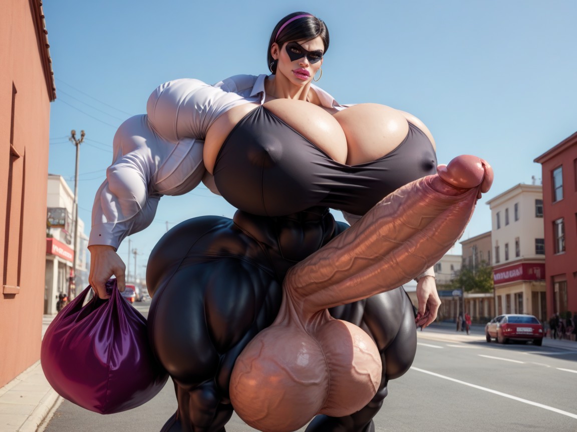 Hdr, Hyper Gigantic Balls Expansion, Colossal Breast Shemale AI Porn