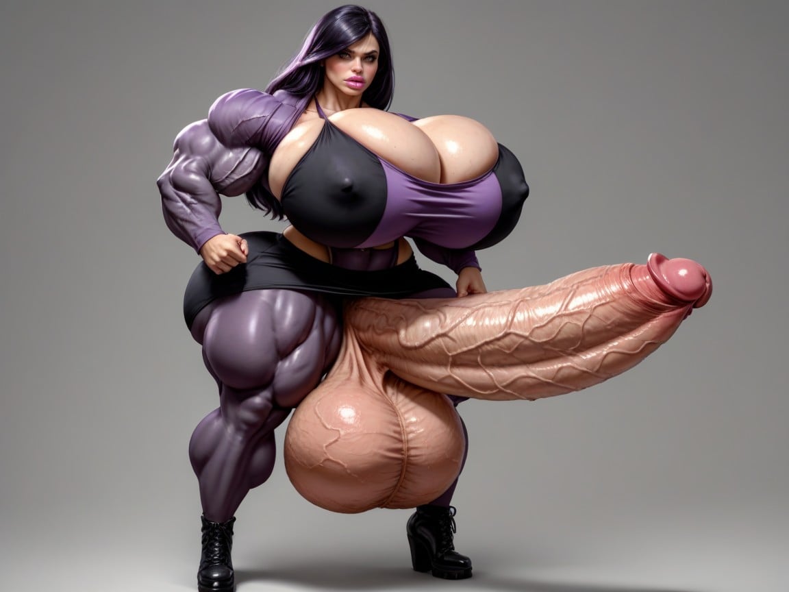 World Biggest Cock, Cock Wider Than Torso, Hyper Gigantic Dick Expansion Shemale AI Porn