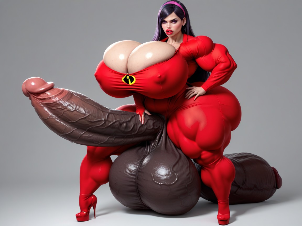 Full Body Shot, Hyper Hips Growth, Hyper Gigantic Hips Shemale AI Porn