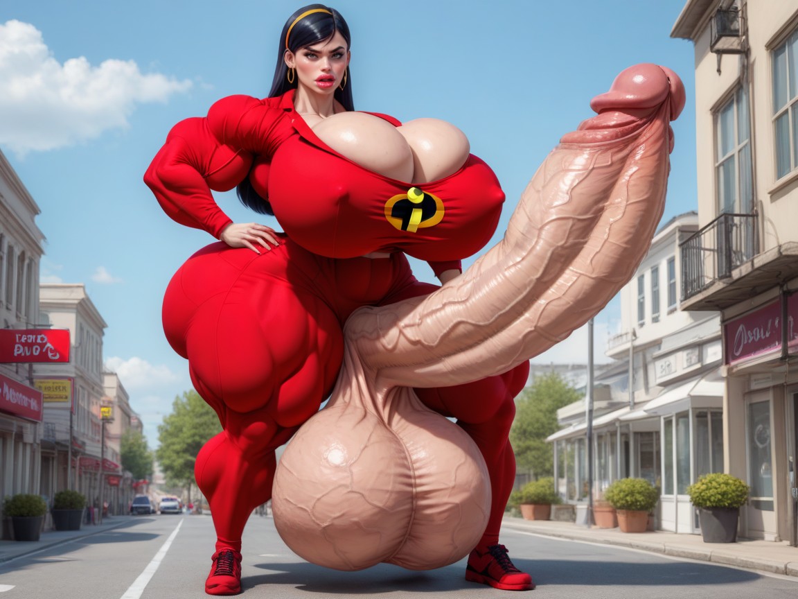 Cosplay, Hyper Swollen Huge Bimbo Lips, Absurdly Oversized Hyper Penis Shemale AI Porn