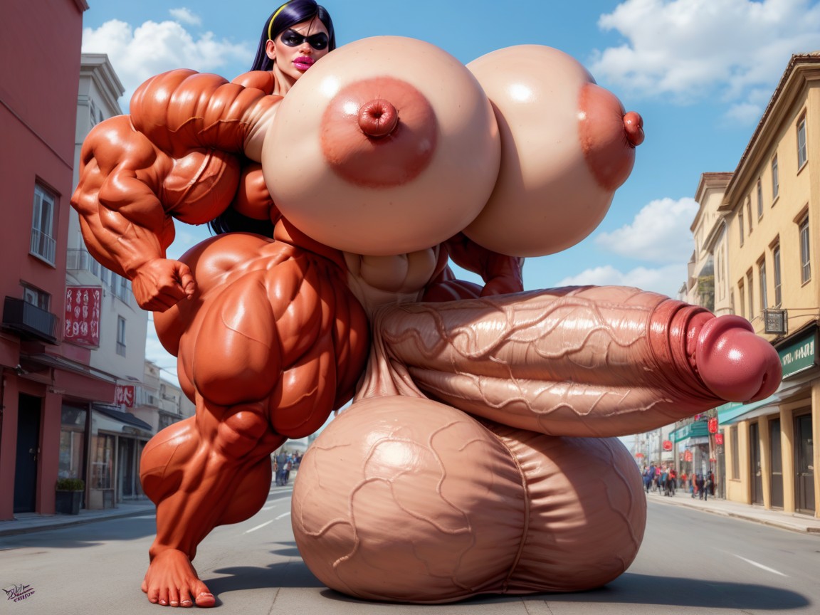 Standing, Hyper Gigantic Hips, Cosplay Shemale AI Porn