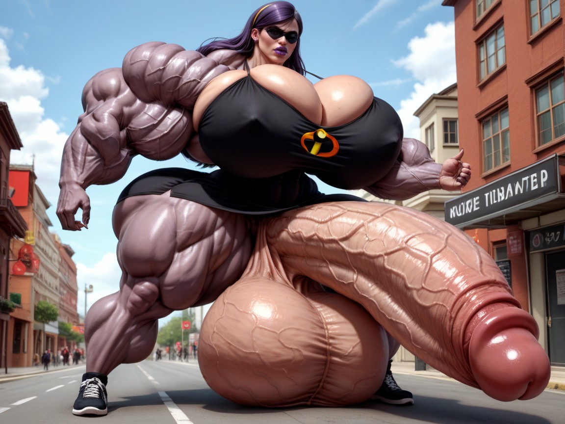 Hyper Gigantic Hips, Hyper Swollen Huge Bimbo Lips, Hyper Gigantic Dick Shemale AI Porn