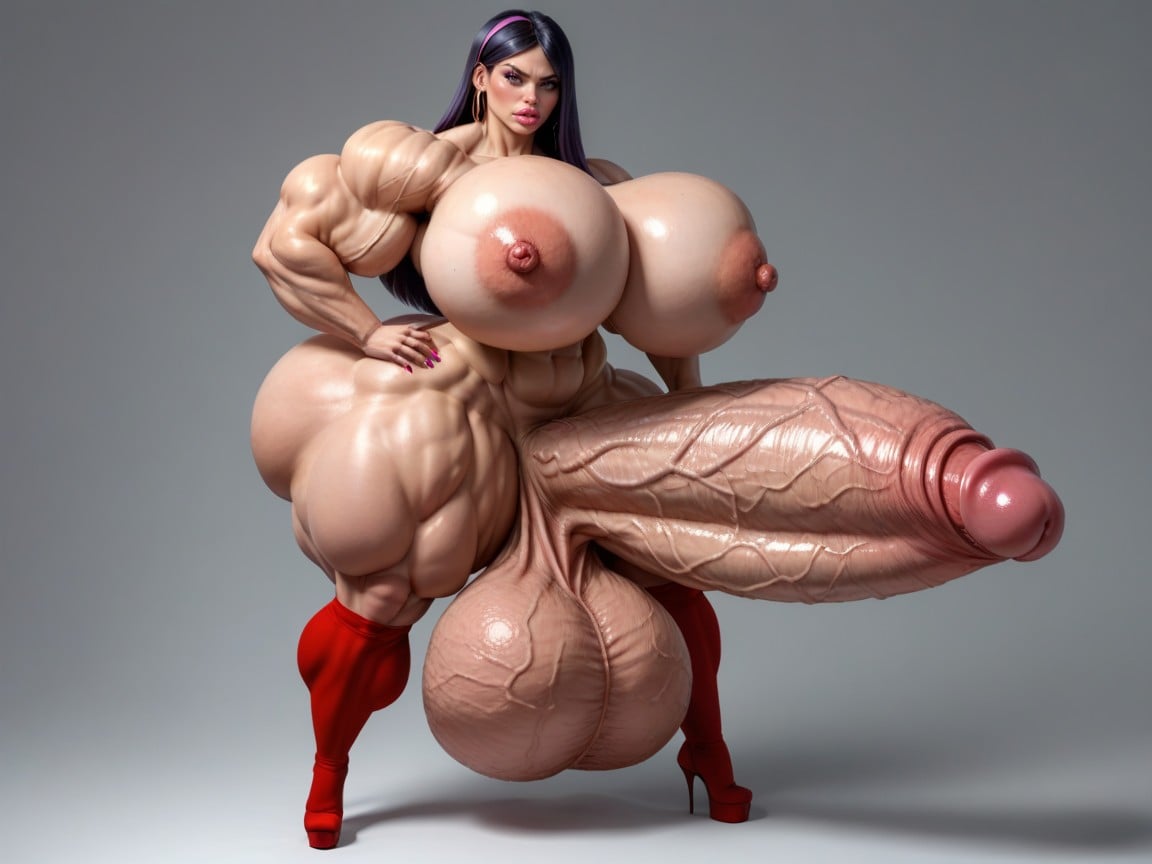 25+, Full Body Shot, Colossal Breast Shemale AI Porn