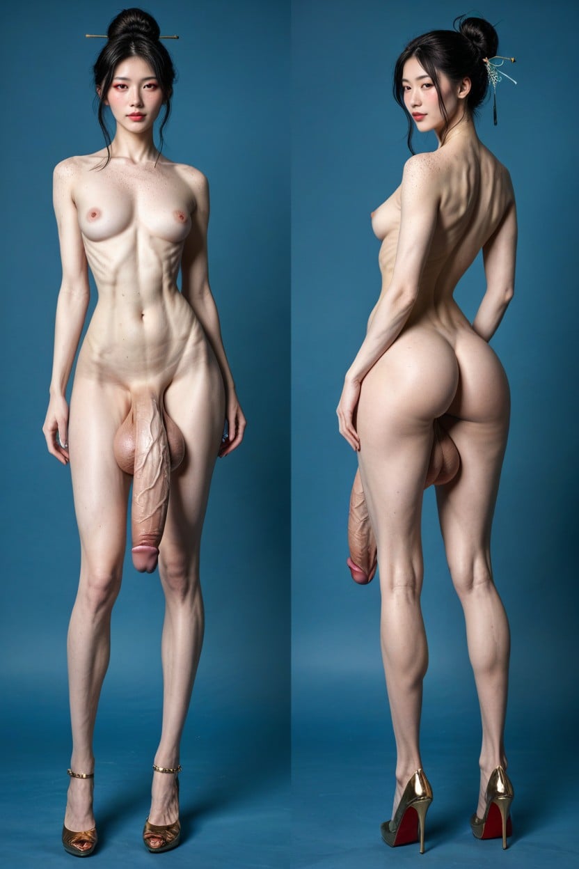 Side View, Six Pack Visible, Side View Shemale AI Porn