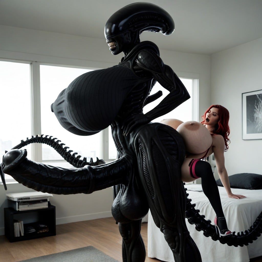 Futa On Xenomorph Female, Colossal Breast, Rounded Ass Shemale AI Porn