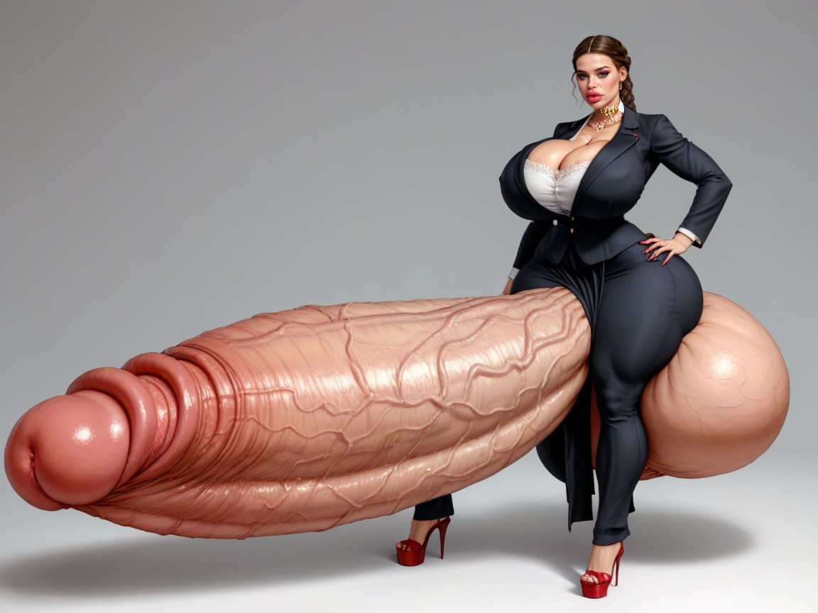 Hyper Gigantic Lips, Cosplay, Hyper Impossibly Gigantic Girthy Penis Shemale AI Porn