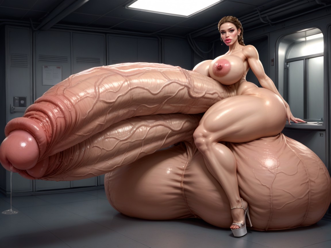 Balls Are Big Enough To Touch The Floor, Hyper Absurdly Enormous Balls, Gorgeous Face Porno shemale IA