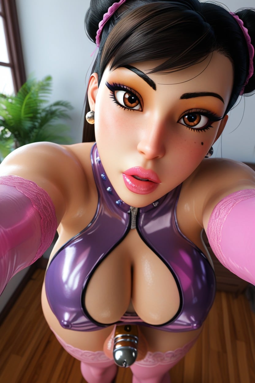 Plump, Large Bubble Butt, Curvy Figure Shemale AI Porn