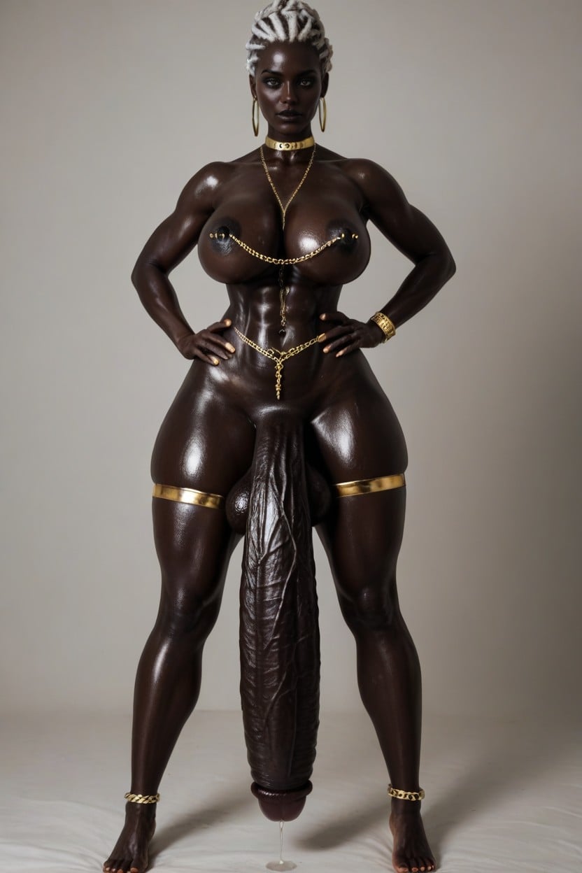 Super Model, Knees Tight Together, Bored Face Expression Shemale AI Porn