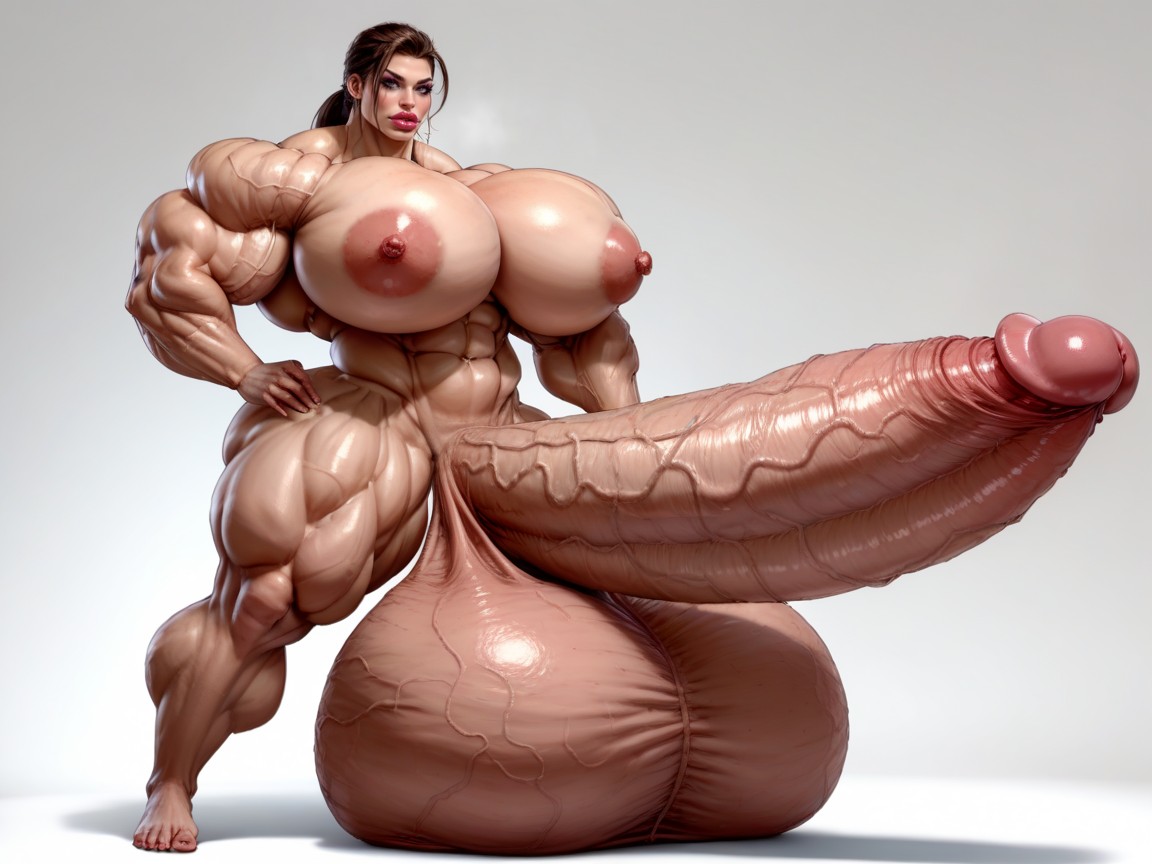Hyper Long Penis, Hyper Absurdly Enormous Muscle Women, Giant Bulging Penis Shemale AI Porn