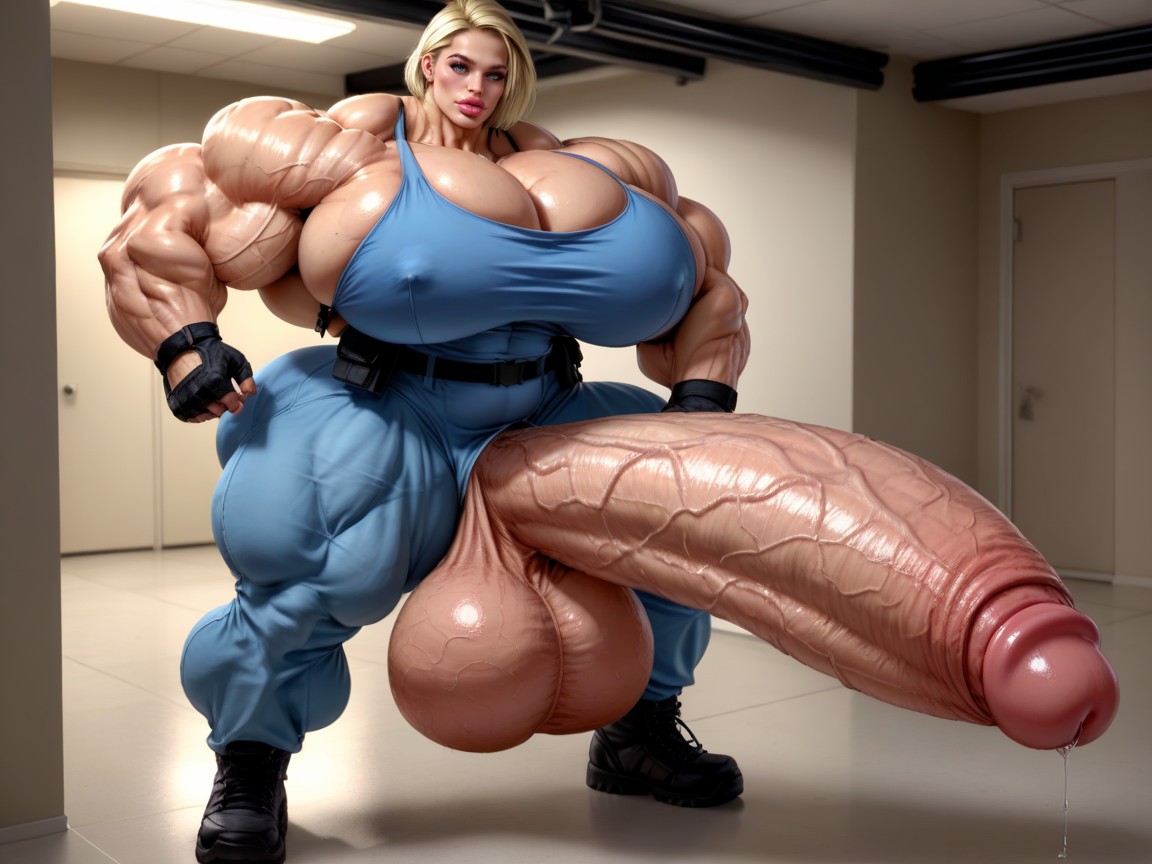 Hyper Impossibly Gigantic Girthy Penis, Hyper Extremely Big Lips, Hyper Absurdly Enormous Balls Shemale AI Porn