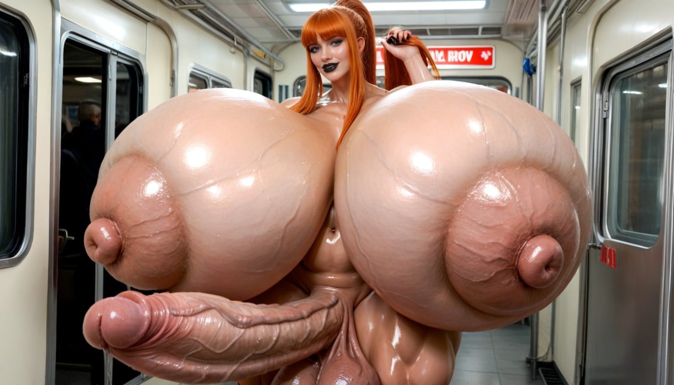 Ultra-fast Nipple Expansion, Extremely Gigantic Breasts, Hyper Breasts Shemale AI Porn