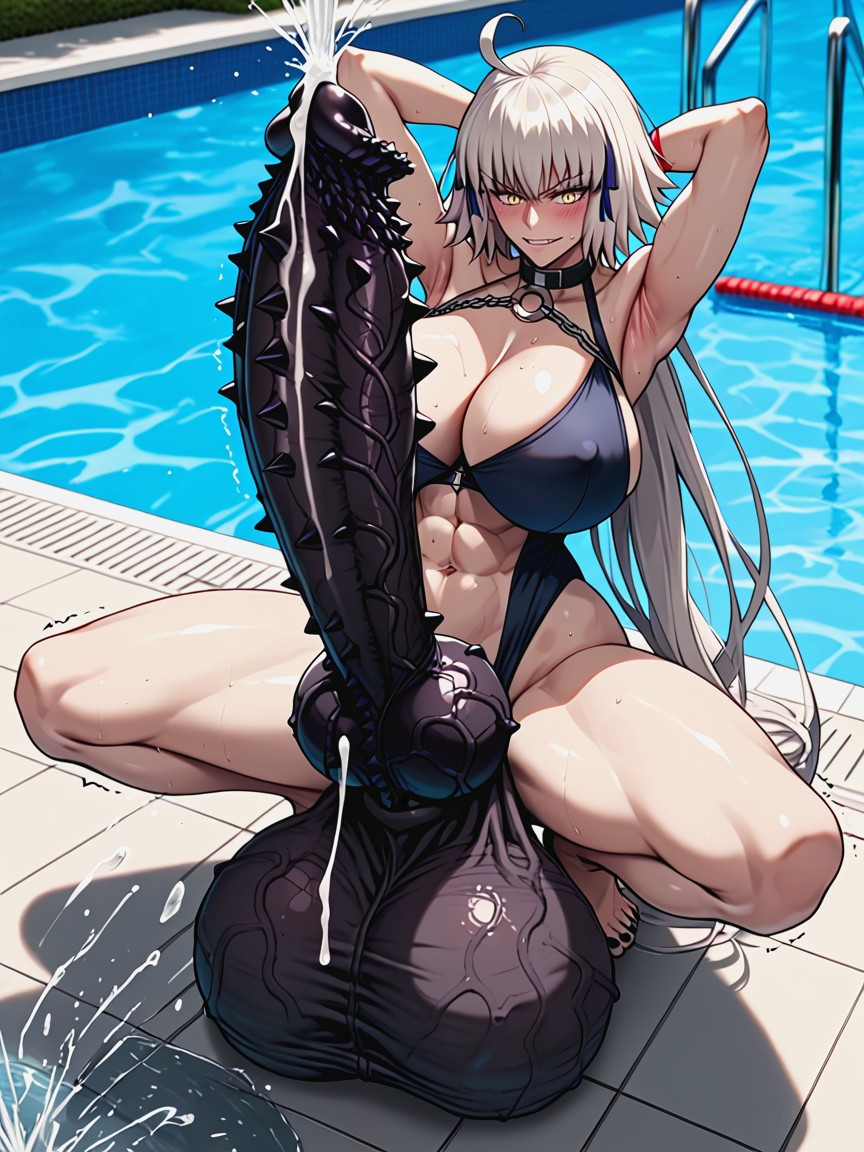 Impossibly Long Hyper Penis, Knot, Abs Shemale AI Porn