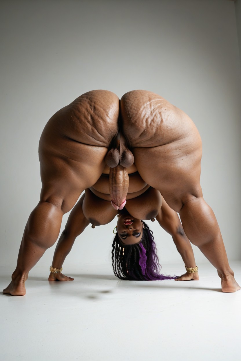 Vue Arrière, Pose De Jack O' Lantern, Huge Obese Belly Porno IA transsexuelle