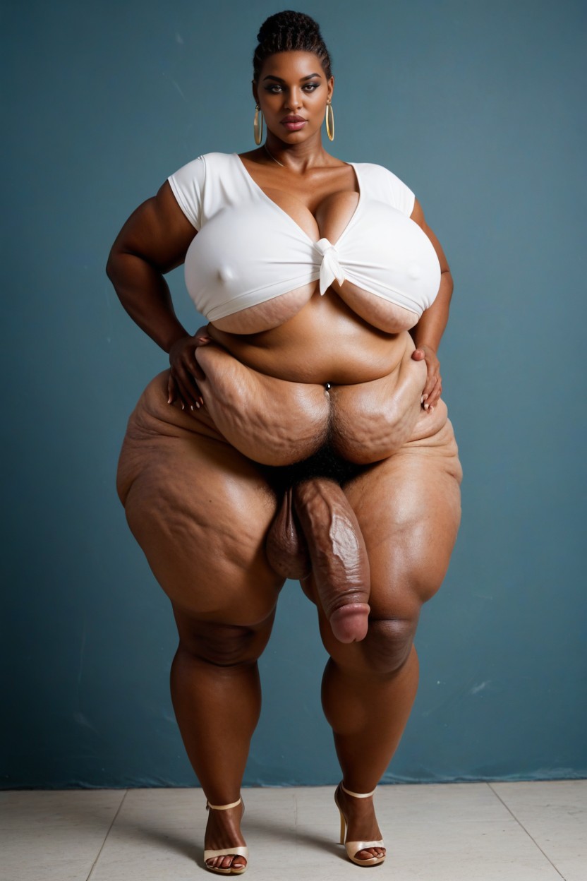 Ultra High Definition, Huge Round Thighs, Bangs Shemale AI Porn