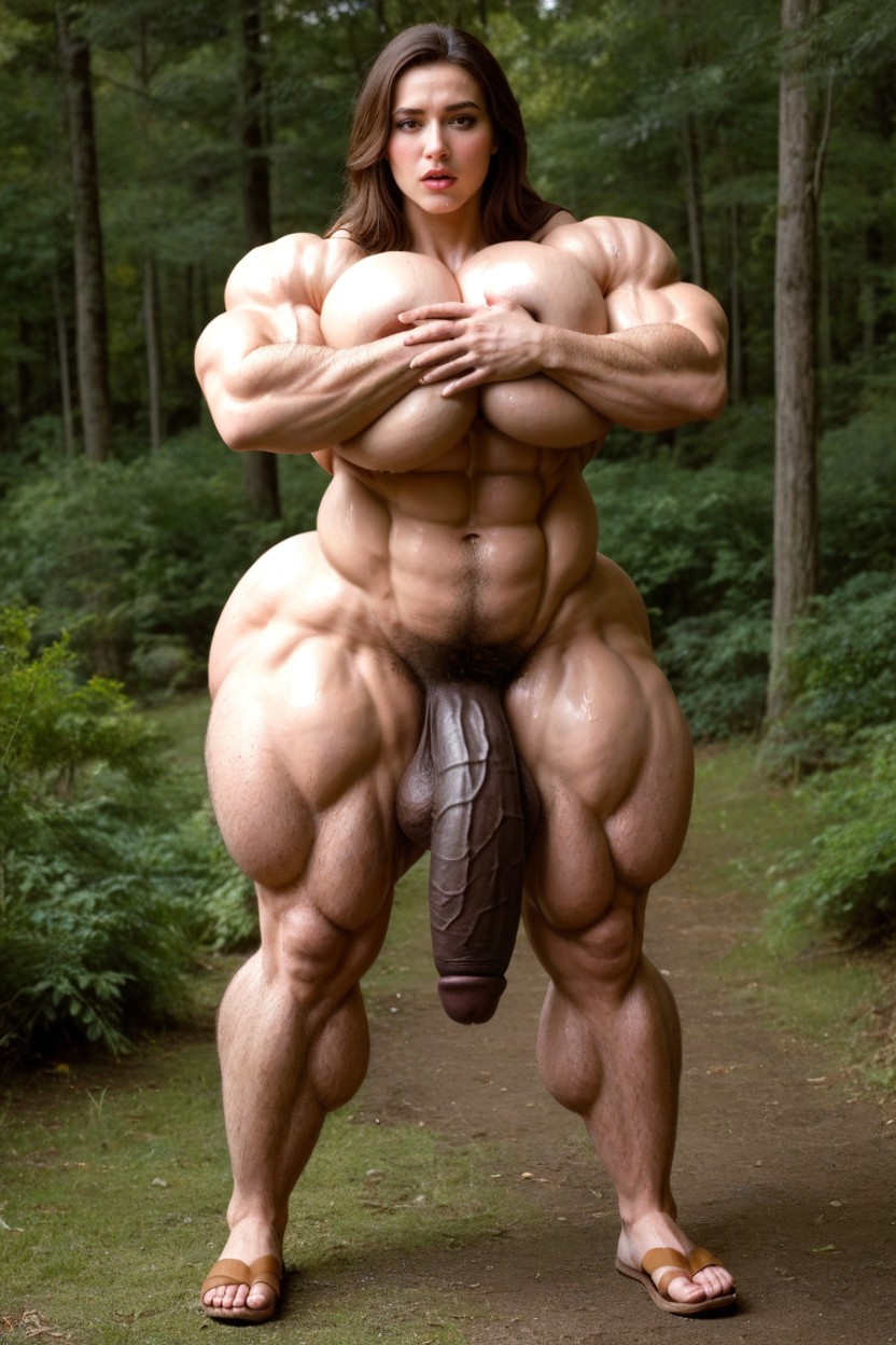 Pure White Skin, Flaccid Gigantic Black Cock, Big Massive Black Cock Shemale AI Porn