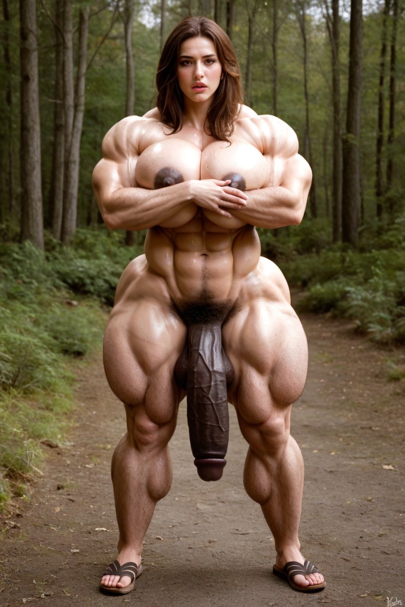 Muscular Veins, Thick Thighs, Toned Shemale AI Porn