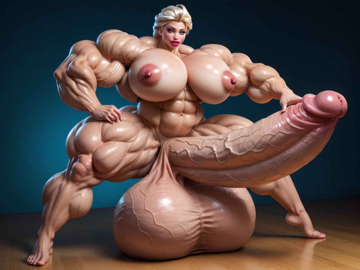Hyper Extremely Big Lips, Huge Veins On Penis, Hyper Wide Oversized Penis Shemale AI Porn