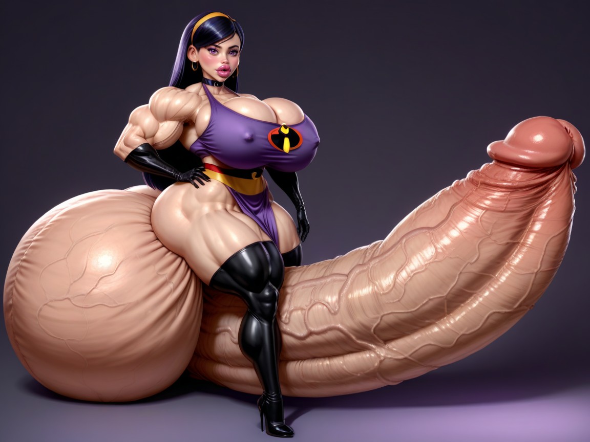 Rounded Breast, Penis Is Just Way Too Gigantic, Hyper Gigantic Penis Shemale AI Porn