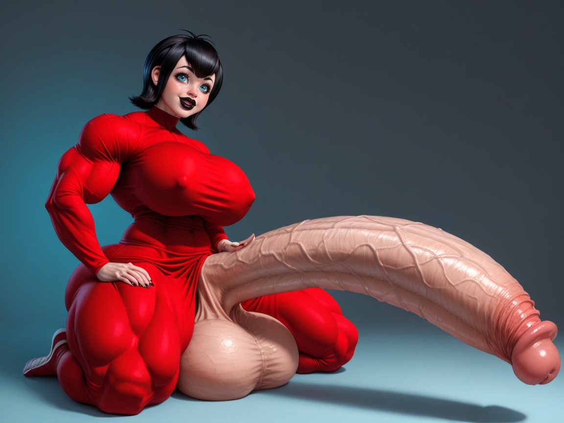 Balls Are Big Enough To Touch The Floor, Hyper Supersized Penis, Cosplay Shemale AI Porn