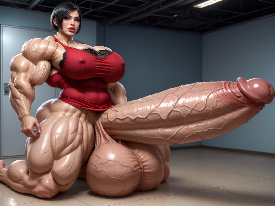 Rounded Ass, Hyper Bimbo, Looking At Penis Shemale AI Porn