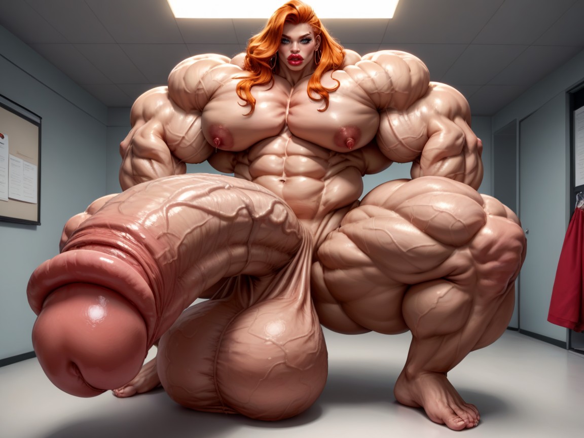 Penis Bigger Than Body, Rounded Breast, Testicles Are Just Too Gigantic Shemale AI Porn