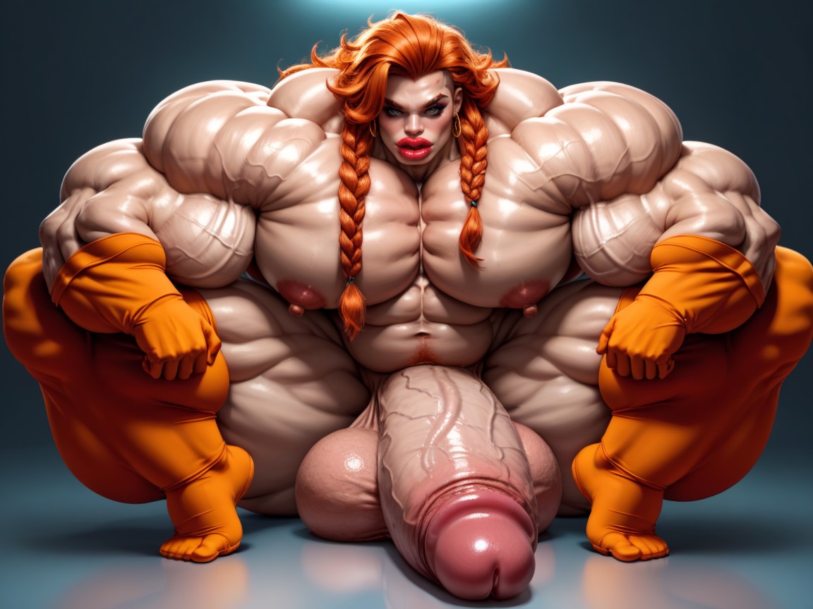 Penis Is Just Way Too Gigantic, Hyper Supersized Penis, Hyper Monstrous Muscle Shemale AI Porn