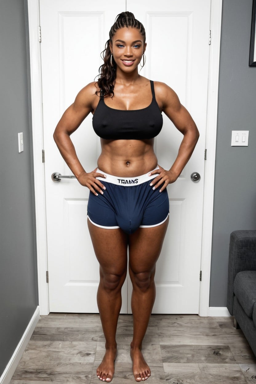 Bulge In Pants, Internet Slut, Hyper Thick Balls Shemale AI Porn