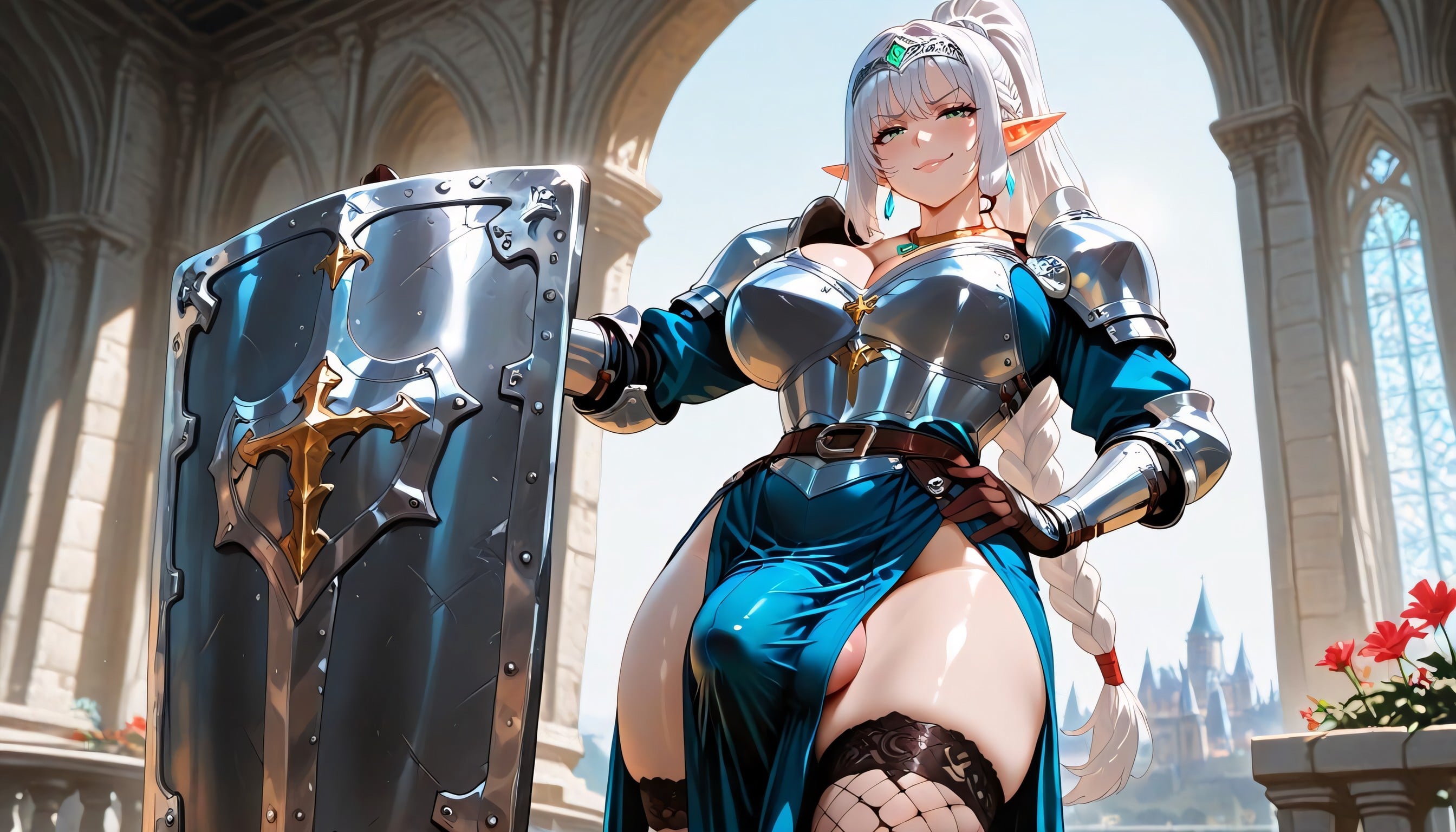 Beautiful Penis, Elf Ear, Standing Shemale AI Porn