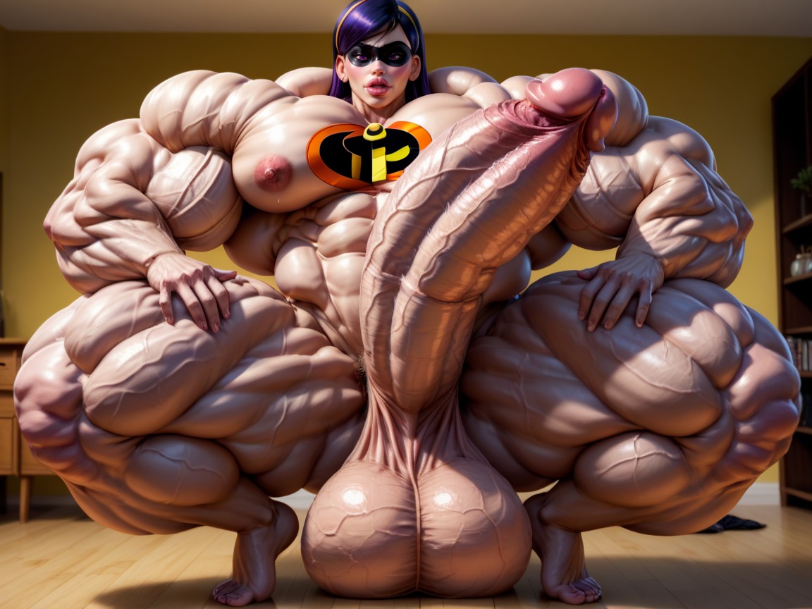 Hyper Gigantic Penis, Extremely Muscular, Hyper Bimbo Shemale AI Porn