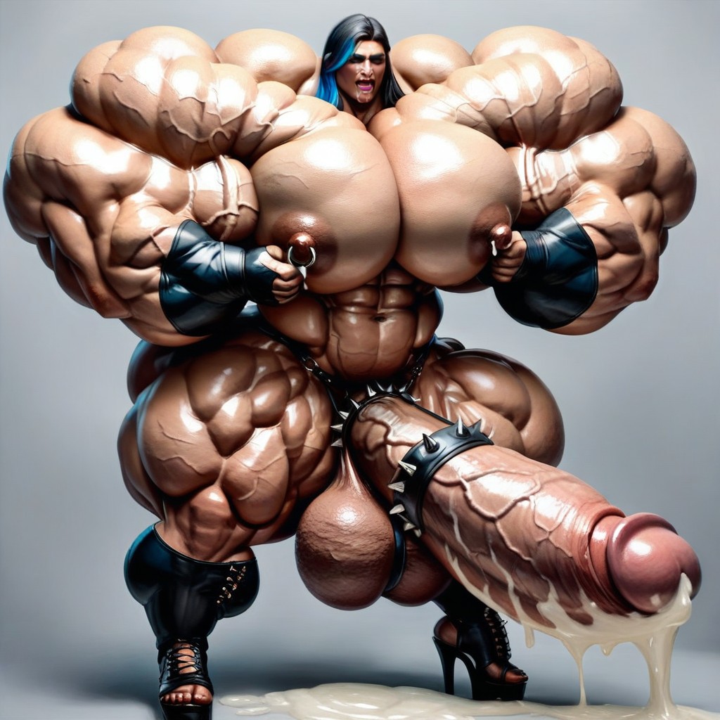 Gigantic Muscular Quads, Hyper Veiny Calves, Massive Veiny Abs Shemale AI Porn