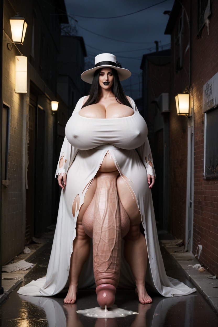 Horror, Smile, Impossibly Long Hyper Penis Shemale AI Porn