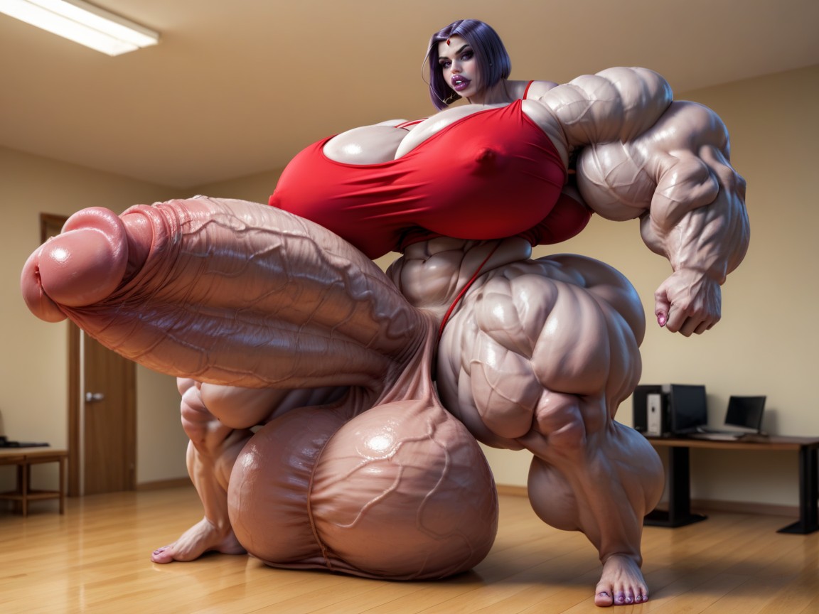 Nude Hyper Futanari With Hyper Gigantic Penis, Hyper Gigantic Massive Muscle Hips, Hyper Absurdly Gigantic Girthy Penis Shemale AI Porn