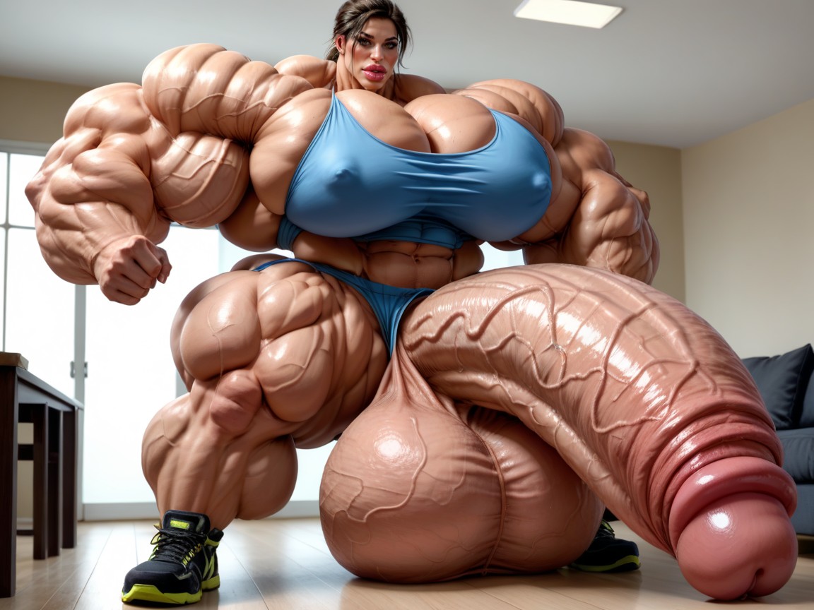 Penis Bigger Then Body, Hyper Enormous Balls, Hyper Muscle Growth Shemale AI Porn