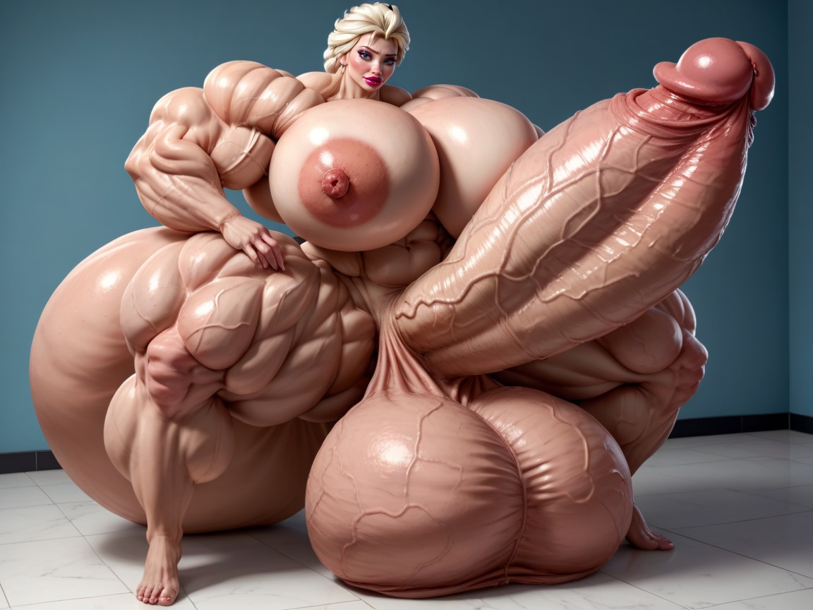 Hyper Absurdly Gigantic Massive Muscle, Hyper Gigantic Super Swollen Bimbo Lips, Hyper Absurdly Gigantic Muscle Shemale AI Porn
