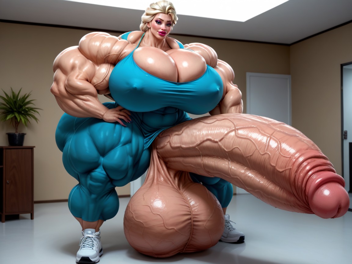 Hyper Gigantic Big Lips, Hdr, Elsa From Frozen Shemale AI Porn