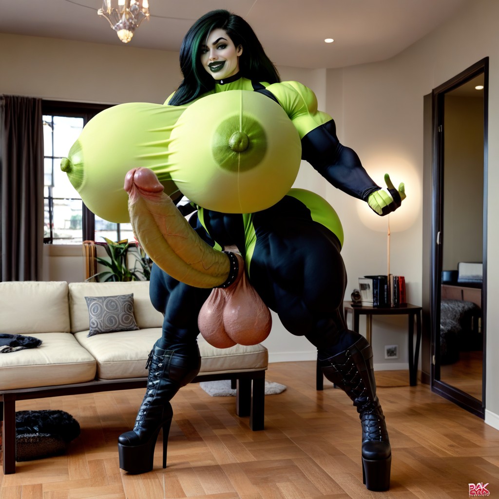 Hyper Absurdly Enormous Balls, Hyper Futanari With Hyper Gigantic Penis, Cosplay Shemale AI Porn