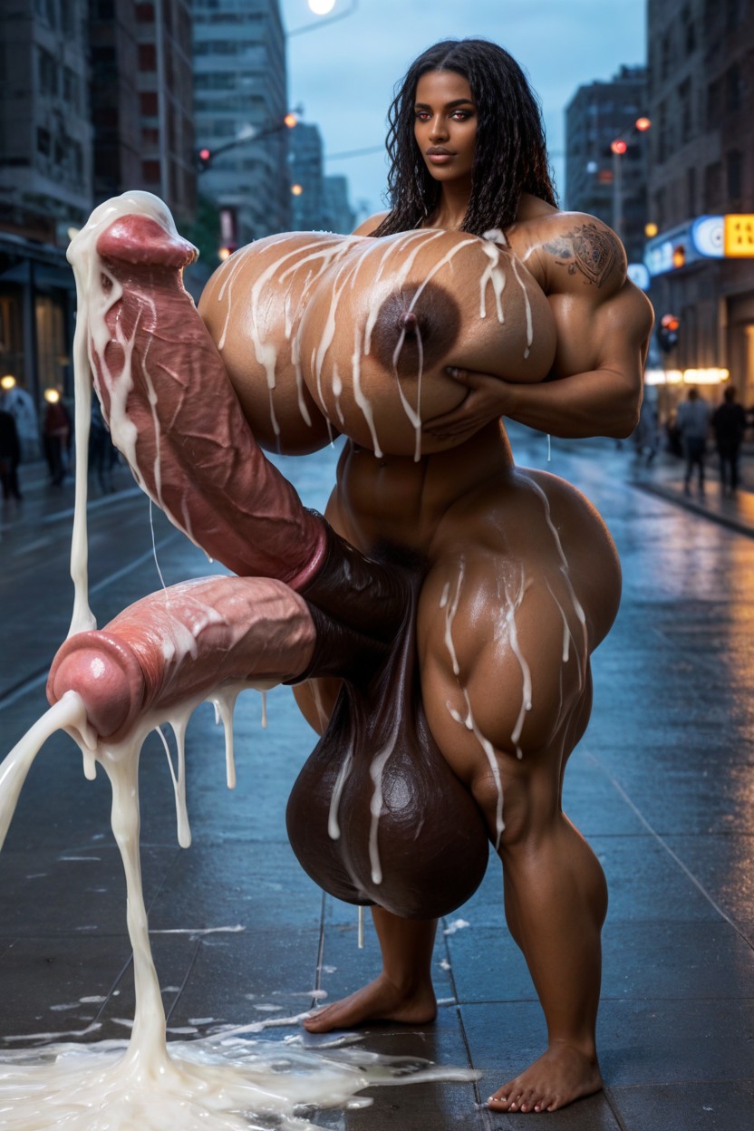 Monster Flared Penis, Flared Penis, Hyper Muscular Shemale AI Porn