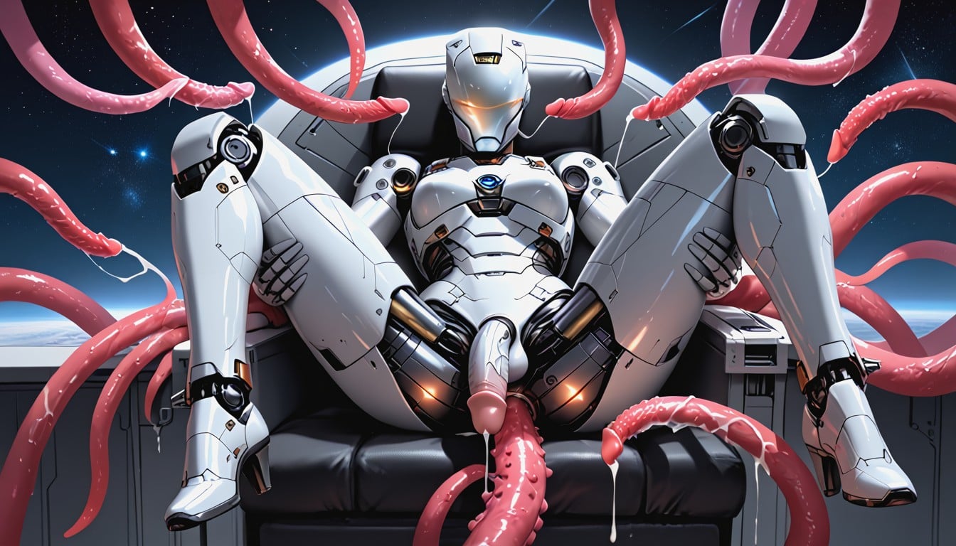 Mechanical Body, Robot, Realistic Size Cock Shemale AI Porn