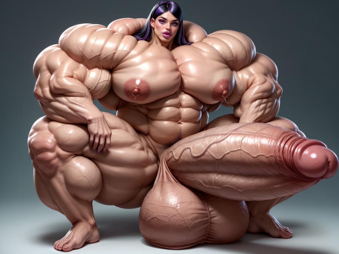 Hyper Enormous Balls, Penis Is Just Way Too Gigantic, Violet Parr Shemale AI Porn