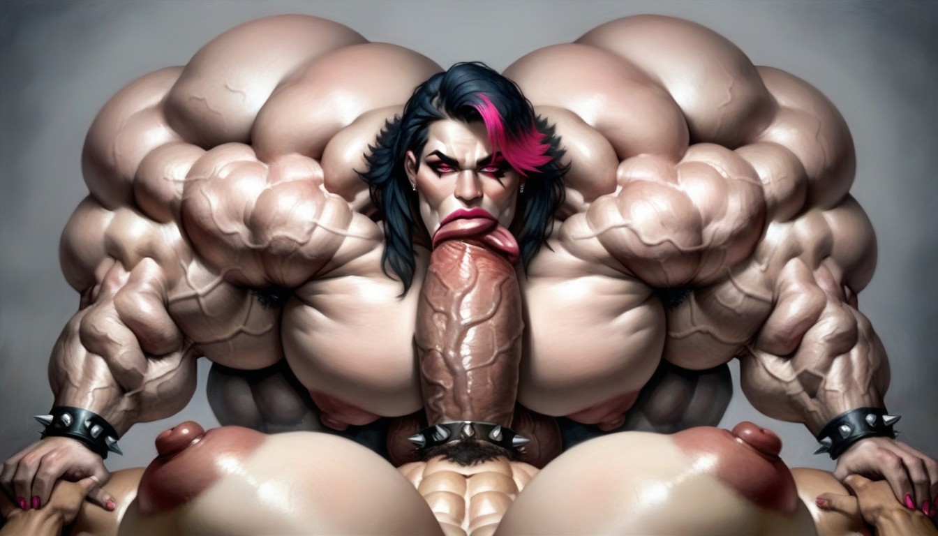 Lécher Le Pénis, Gigantic Ass Muscles, Sharing Blowjob Pov View Porno IA transsexuelle