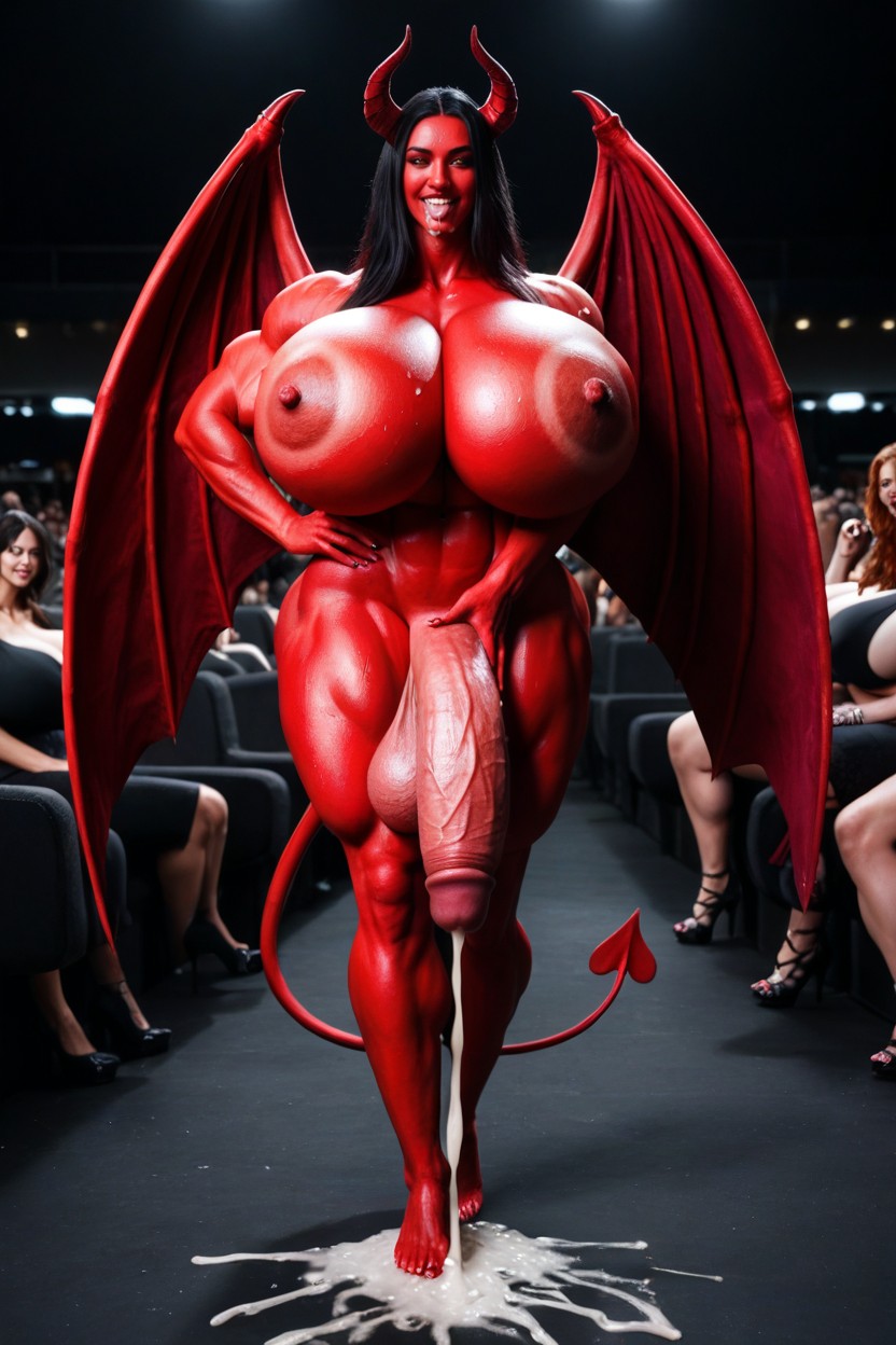 Extremely Muscular, Succubus, Gigantic Pectoralis Major Shemale AI Porn