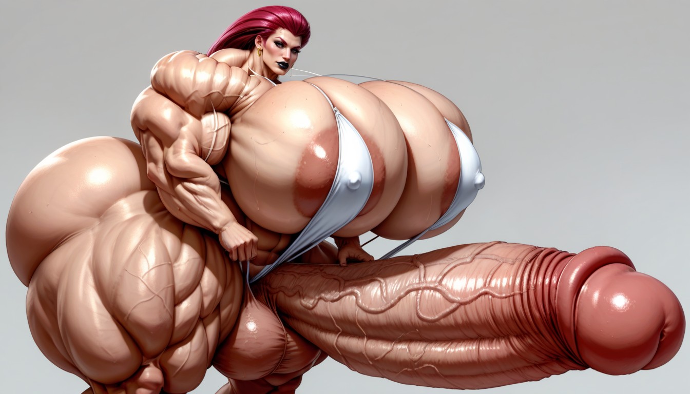 25+, Gigantic Hyper Testicles, Full Body View Shemale AI Porn