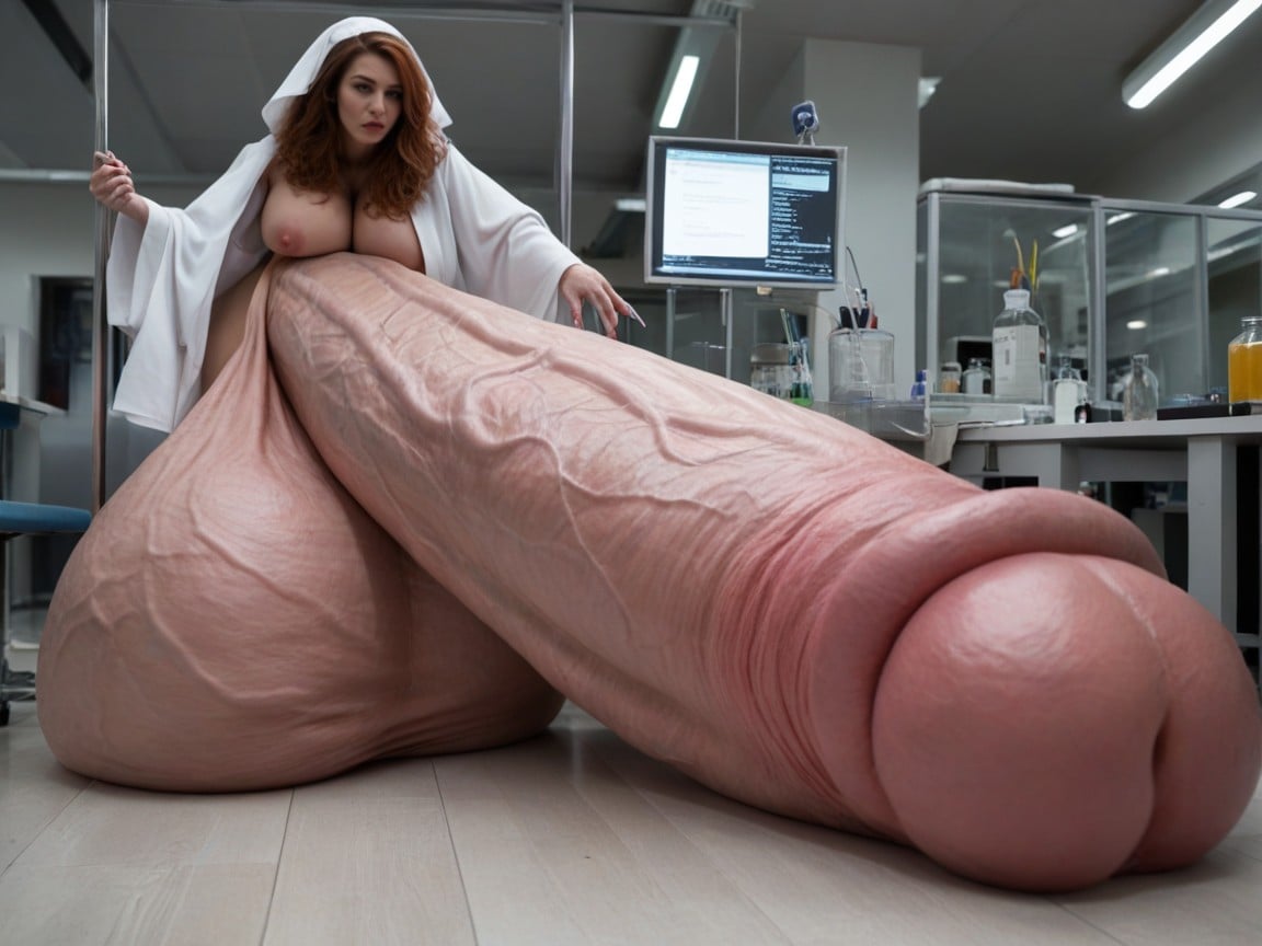 Penis Is Just Way Too Gigantic, Gigantic Hyper Macro Penis, Huge Veins On Penis Shemale AI Porn
