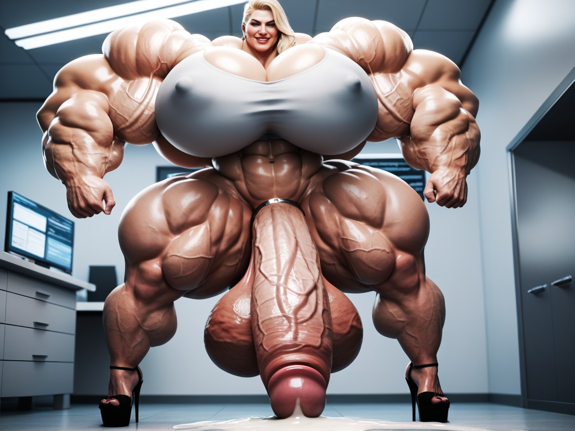 Cheveux Blond, Hyper Cock Growth, Extremely Long Cock Porno IA transsexuelle