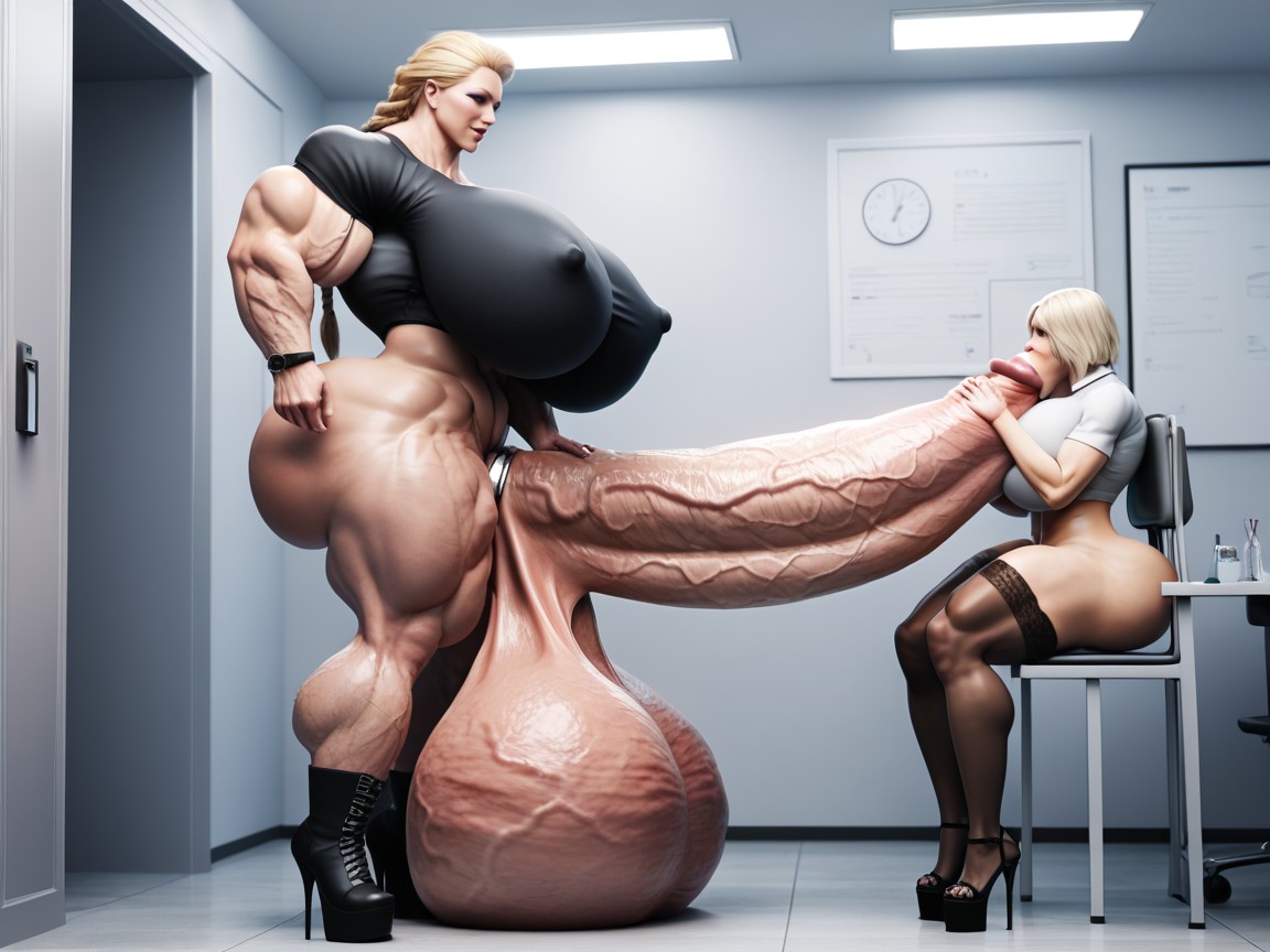 Ultra Detailed, Growth, Hyper Large Muscles Shemale AI Porn