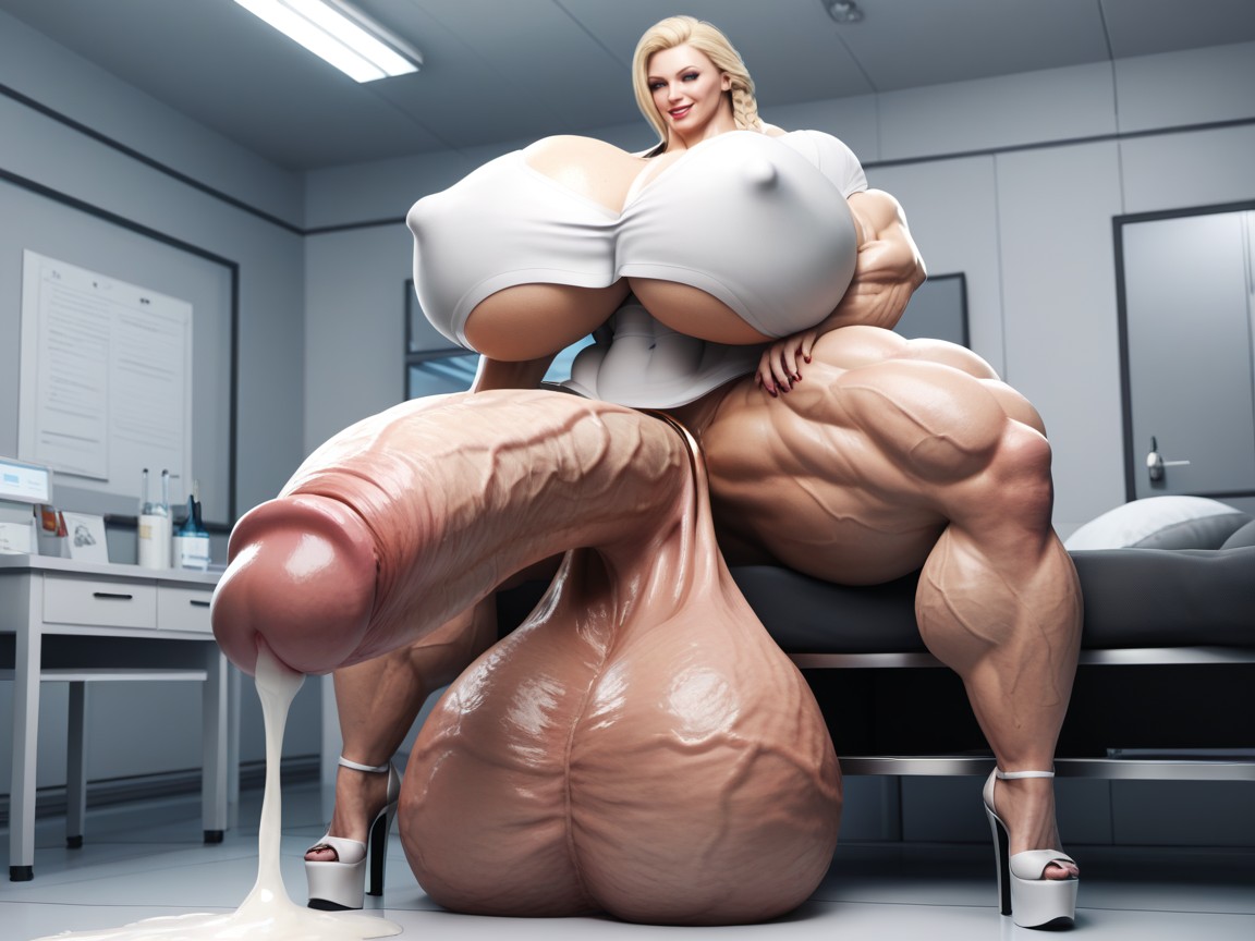 Saggy Balls, Excessive Cum, Growth Shemale AI Porn